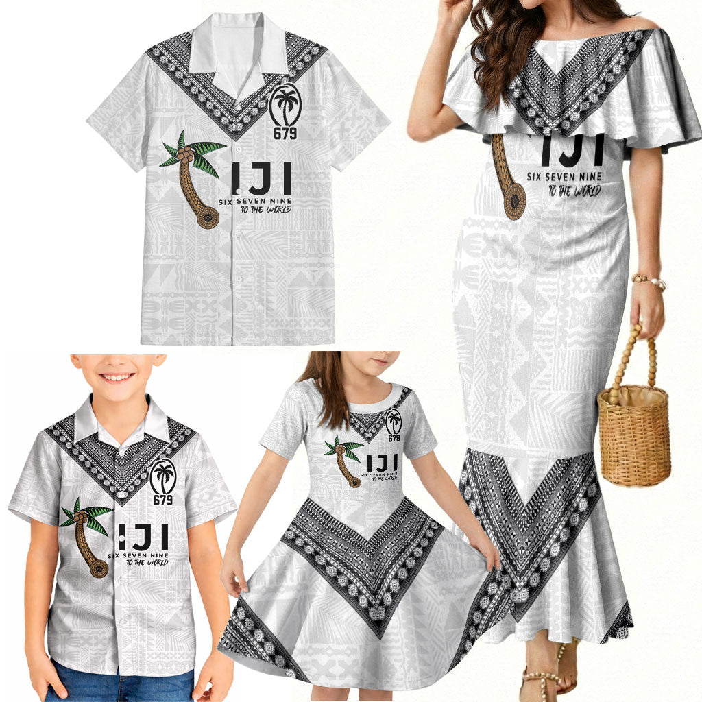 Fijian Rugby Family Matching Mermaid Dress and Hawaiian Shirt Six Seven Nine to The World - Tapa Pattern