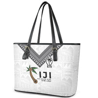 Fijian Rugby Leather Tote Bag Six Seven Nine to The World - Tapa Pattern