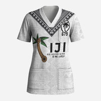 Fijian Rugby Scrub Top Six Seven Nine to The World - Tapa Pattern LT03 Adult Multicolor - Polynesian Pride