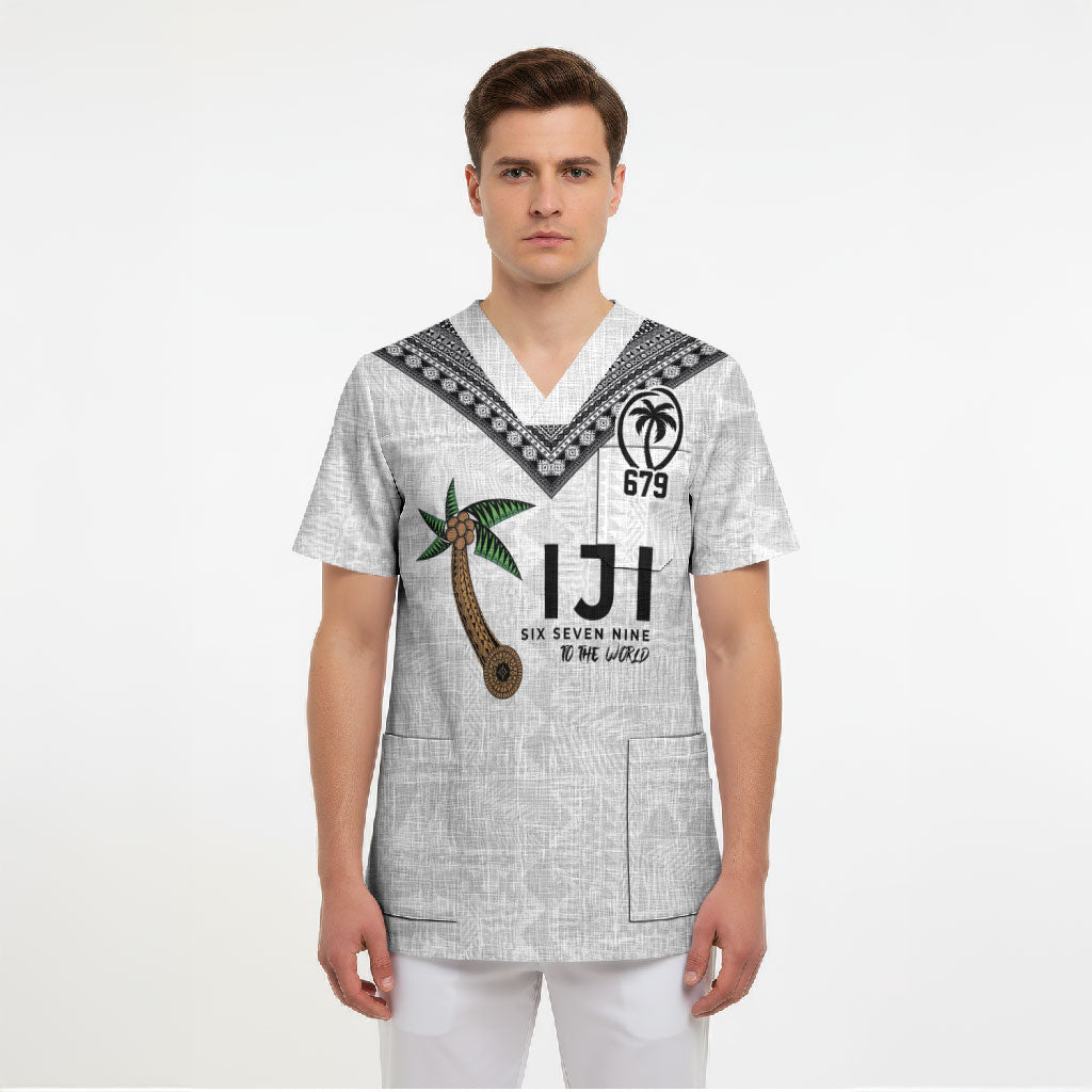 Fijian Rugby Scrub Top Six Seven Nine to The World - Tapa Pattern LT03 - Polynesian Pride