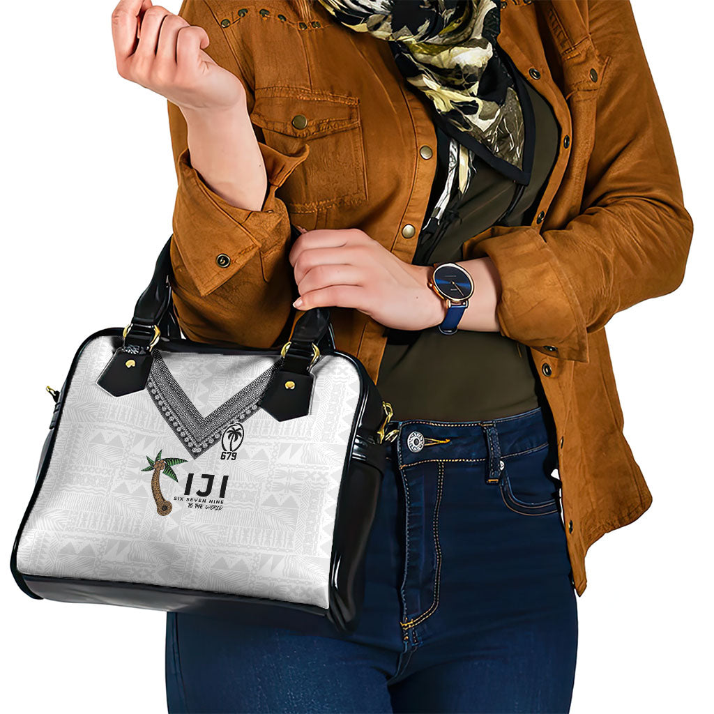 Fijian Rugby Shoulder Handbag Six Seven Nine to The World - Tapa Pattern