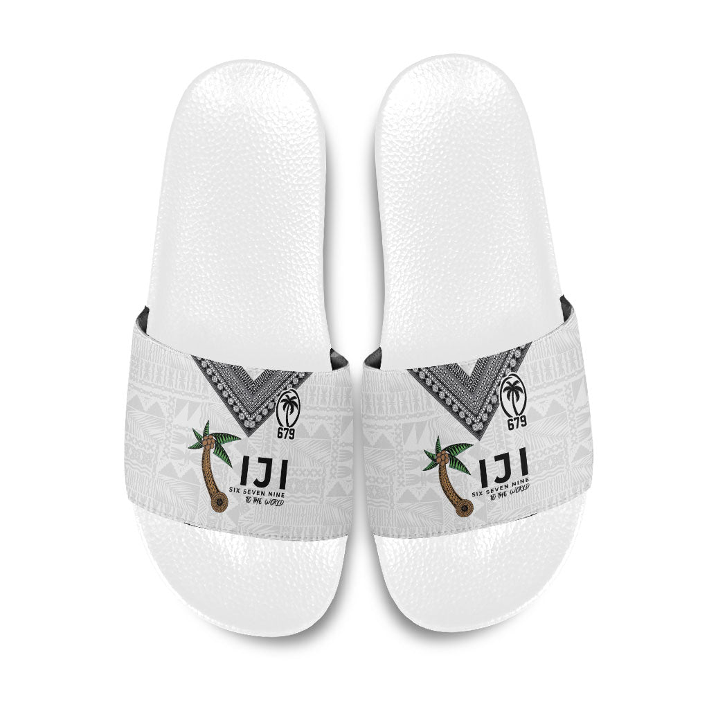 Fijian Rugby Slide Sandals Six Seven Nine to The World - Tapa Pattern