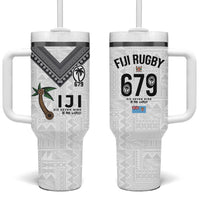 Fijian Rugby Tumbler With Handle Six Seven Nine to The World - Tapa Pattern LT03 One Size: 40 oz Multicolor - Polynesian Pride