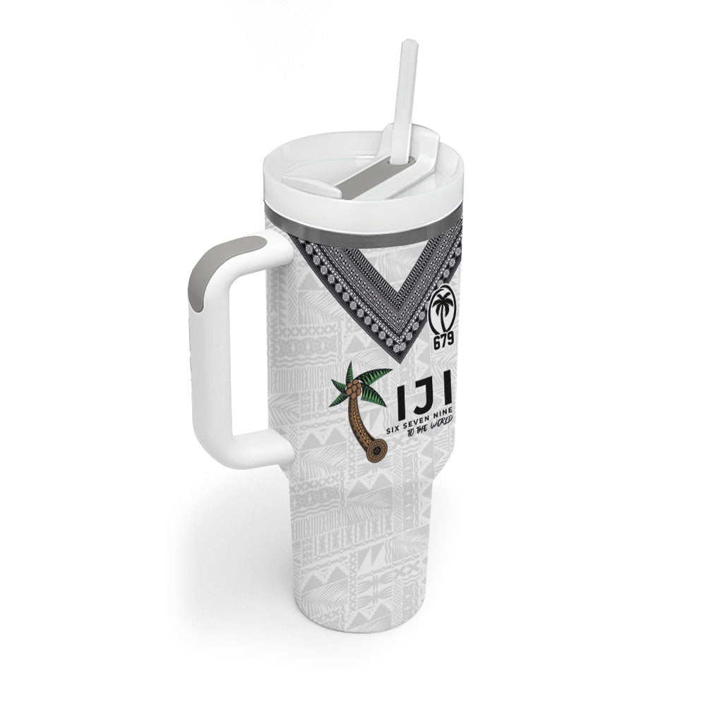 Fijian Rugby Tumbler With Handle Six Seven Nine to The World - Tapa Pattern LT03 - Polynesian Pride