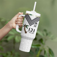 Fijian Rugby Tumbler With Handle Six Seven Nine to The World - Tapa Pattern LT03 - Polynesian Pride