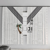 Fijian Rugby Window Curtain Six Seven Nine to The World - Tapa Pattern