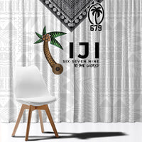 Fijian Rugby Window Curtain Six Seven Nine to The World - Tapa Pattern