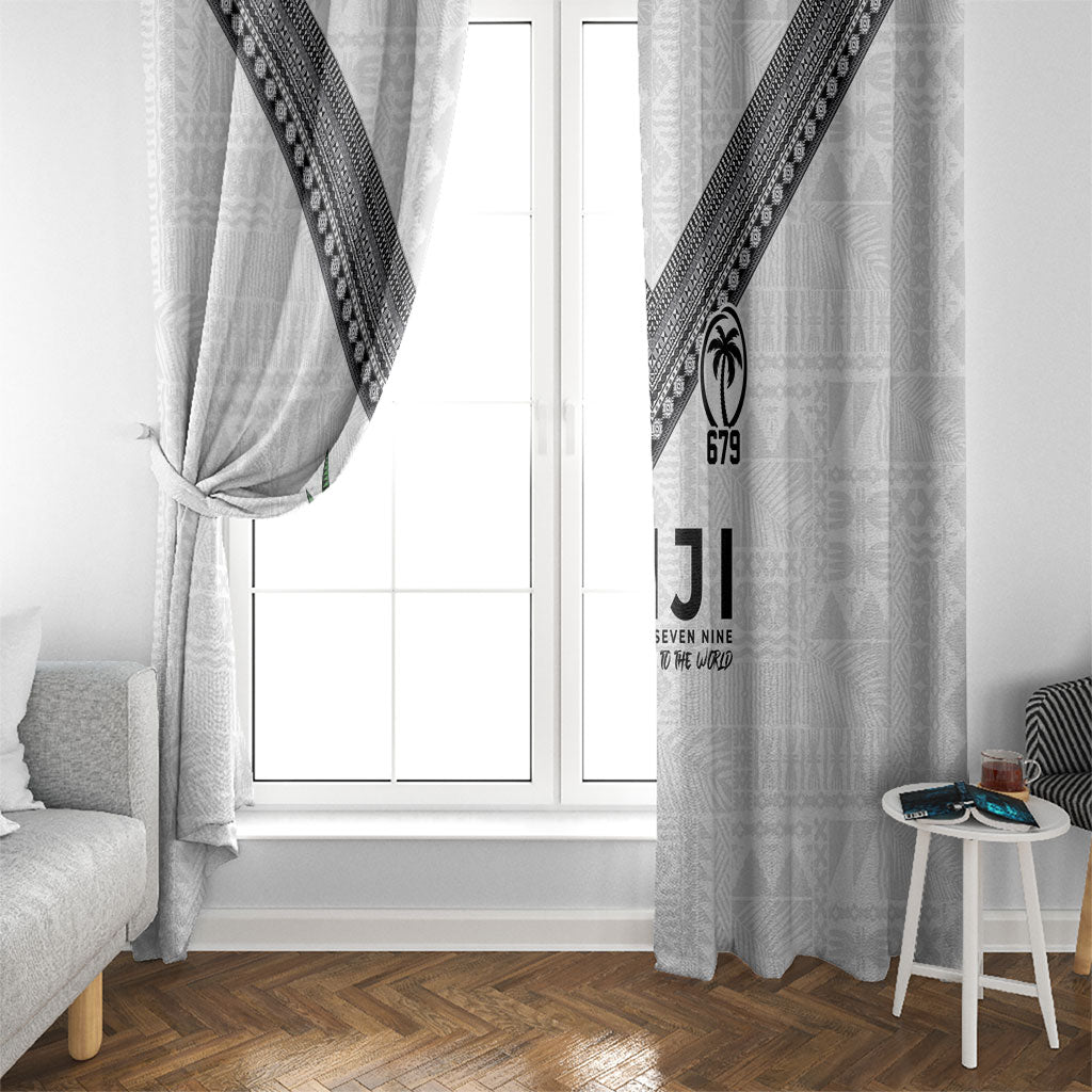 Fijian Rugby Window Curtain Six Seven Nine to The World - Tapa Pattern