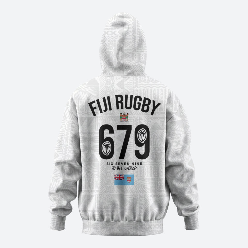 Fijian Rugby Zip Hoodie Six Seven Nine to The World - Tapa Pattern LT03 - Polynesian Pride