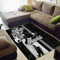 Hawaii Lanai Island Area Rug Hawaiian King and Kakau Symbols Abstract Shoulder Tattoo LT03 - Polynesian Pride