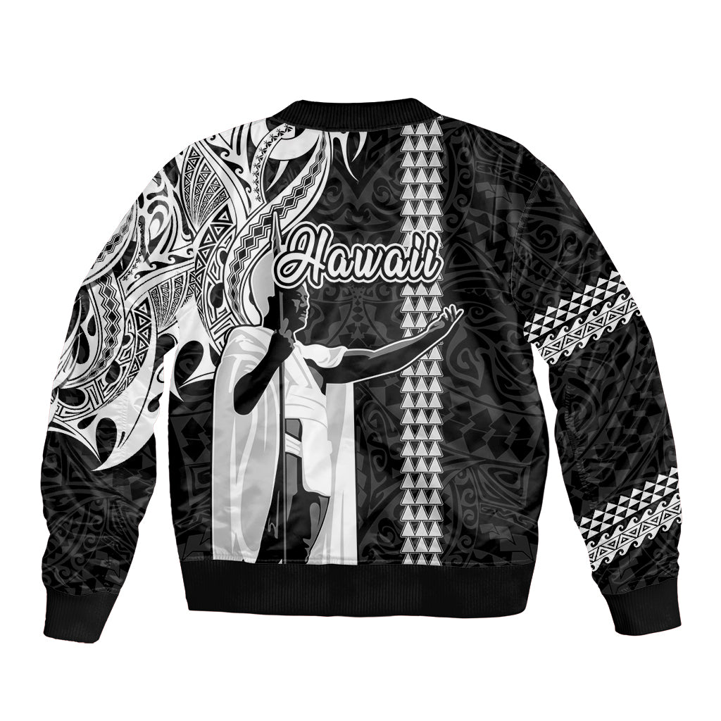 Hawaii Lanai Island Bomber Jacket Hawaiian King and Kakau Symbols Abstract Shoulder Tattoo LT03 - Polynesian Pride