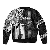 Hawaii Lanai Island Bomber Jacket Hawaiian King and Kakau Symbols Abstract Shoulder Tattoo LT03 - Polynesian Pride