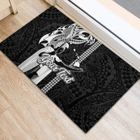 Custom Hawaii Lanai Island Rubber Doormat Hawaiian King and Kakau Symbols Abstract Shoulder Tattoo LT03 - Polynesian Pride