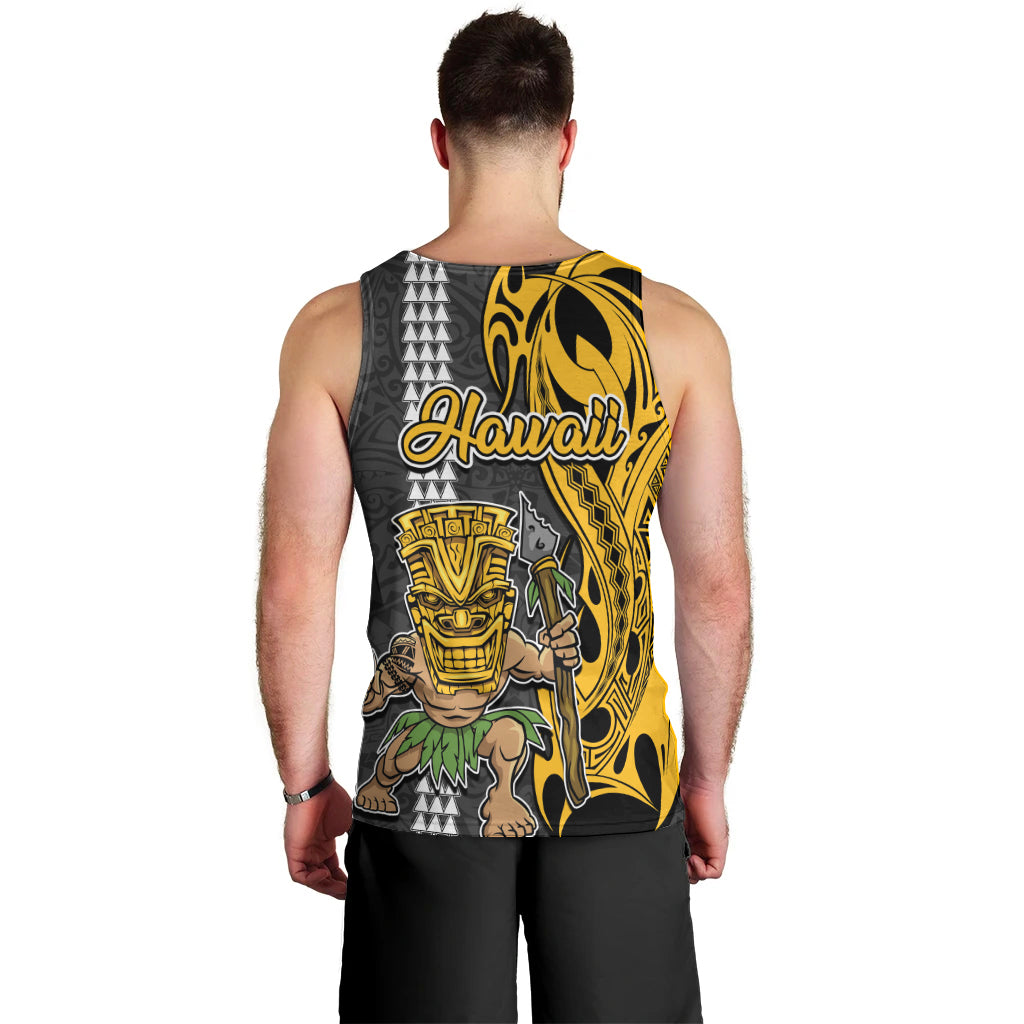 Hawaii Molokai Island Men Tank Top Hawaiian Warrior and Kakau Symbols Abstract Tattoo LT03 - Polynesian Pride