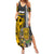 Hawaii Molokai Island Summer Maxi Dress Hawaiian Warrior and Kakau Symbols Abstract Tattoo LT03 Women Yellow - Polynesian Pride