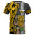 Hawaii Molokai Island T Shirt Hawaiian Warrior and Kakau Symbols Abstract Tattoo LT03 Yellow - Polynesian Pride