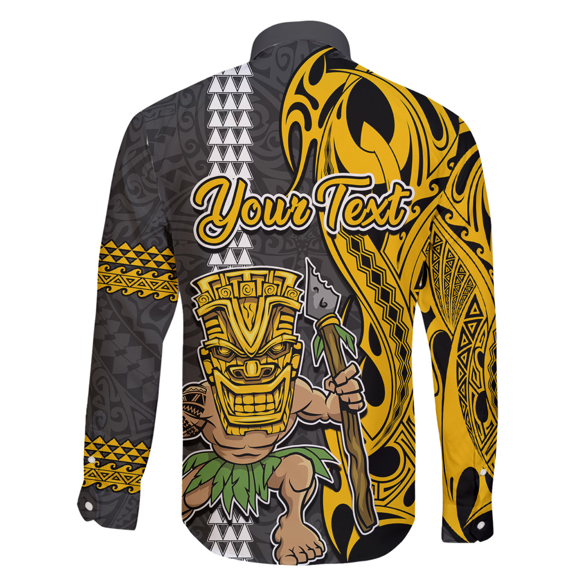 Custom Hawaii Molokai Island Family Matching Tank Maxi Dress and Hawaiian Shirt Hawaiian Warrior and Kakau Symbols Abstract Tattoo LT03 - Polynesian Pride