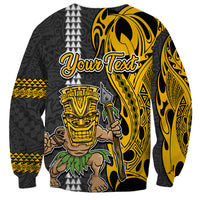 Custom Hawaii Molokai Island Sweatshirt Hawaiian Warrior and Kakau Symbols Abstract Tattoo LT03 - Polynesian Pride