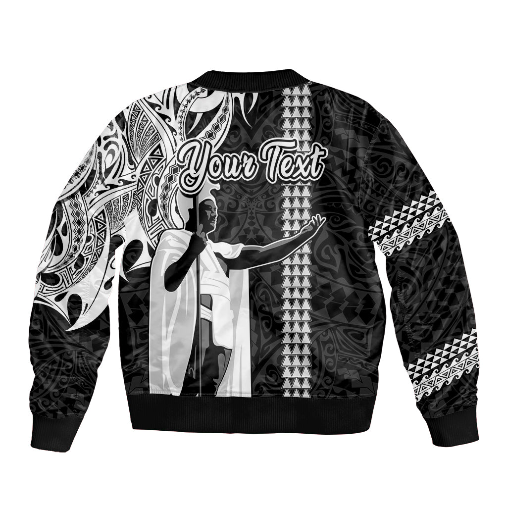 Custom Hawaii Molokai Island Bomber Jacket Hawaiian King and Kakau Symbols Abstract Shoulder Tattoo LT03 - Polynesian Pride