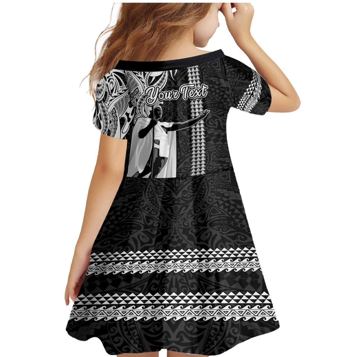 Custom Hawaii Molokai Island Family Matching Mermaid Dress and Hawaiian Shirt Hawaiian King and Kakau Symbols Abstract Shoulder Tattoo LT03 - Polynesian Pride