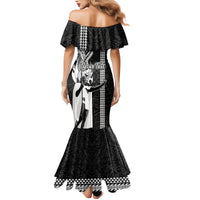 Custom Hawaii Molokai Island Family Matching Mermaid Dress and Hawaiian Shirt Hawaiian King and Kakau Symbols Abstract Shoulder Tattoo LT03 - Polynesian Pride