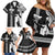 Custom Hawaii Molokai Island Family Matching Off Shoulder Short Dress and Hawaiian Shirt Hawaiian King and Kakau Symbols Abstract Shoulder Tattoo LT03 - Polynesian Pride