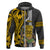 Hawaii Niihau Island Hoodie Hawaiian Warrior and Kakau Symbols Abstract Tattoo LT03 Zip Hoodie Yellow - Polynesian Pride