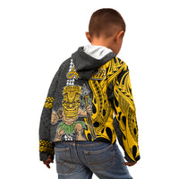 Hawaii Niihau Island Kid Hoodie Hawaiian Warrior and Kakau Symbols Abstract Tattoo LT03 - Polynesian Pride