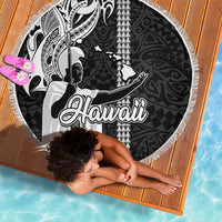 Hawaii Niihau Island Beach Blanket Hawaiian King and Kakau Symbols Abstract Shoulder Tattoo LT03 - Wonder Print Shop