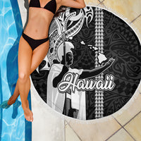 Hawaii Niihau Island Beach Blanket Hawaiian King and Kakau Symbols Abstract Shoulder Tattoo LT03 - Wonder Print Shop