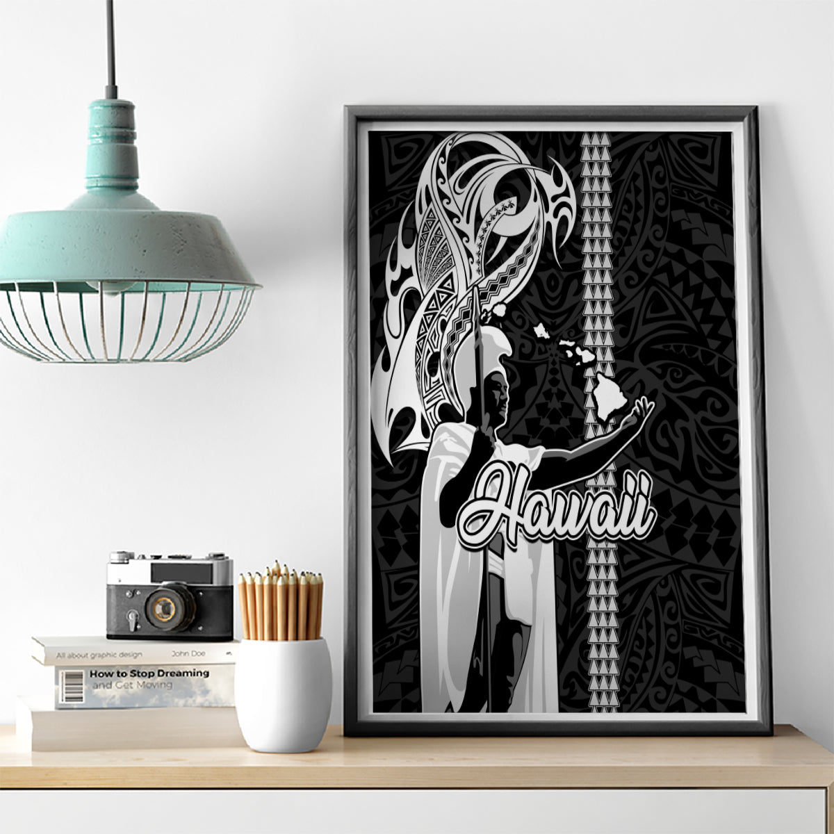 Hawaii Niihau Island Canvas Wall Art Hawaiian King and Kakau Symbols Abstract Shoulder Tattoo LT03 - Polynesian Pride