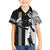 Hawaii Niihau Island Family Matching Short Sleeve Bodycon Dress and Hawaiian Shirt Hawaiian King and Kakau Symbols Abstract Shoulder Tattoo LT03 Son's Shirt Black - Polynesian Pride
