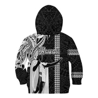 Hawaii Niihau Island Kid Hoodie Hawaiian King and Kakau Symbols Abstract Shoulder Tattoo LT03 - Polynesian Pride