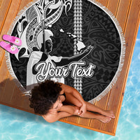 Custom Hawaii Niihau Island Beach Blanket Hawaiian King and Kakau Symbols Abstract Shoulder Tattoo LT03 - Wonder Print Shop