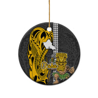 Hawaii Oahu Island Ceramic Ornament Hawaiian Warrior and Kakau Symbols Abstract Tattoo LT03 - Polynesian Pride