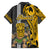 Hawaii Oahu Island Family Matching Off Shoulder Short Dress and Hawaiian Shirt Hawaiian Warrior and Kakau Symbols Abstract Tattoo LT03 - Polynesian Pride