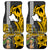 Custom Hawaii Oahu Island Car Mats Hawaiian Warrior and Kakau Symbols Abstract Tattoo LT03 Yellow - Polynesian Pride