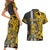 Custom Hawaii Oahu Island Couples Matching Short Sleeve Bodycon Dress and Hawaiian Shirt Hawaiian Warrior and Kakau Symbols Abstract Tattoo LT03 - Polynesian Pride