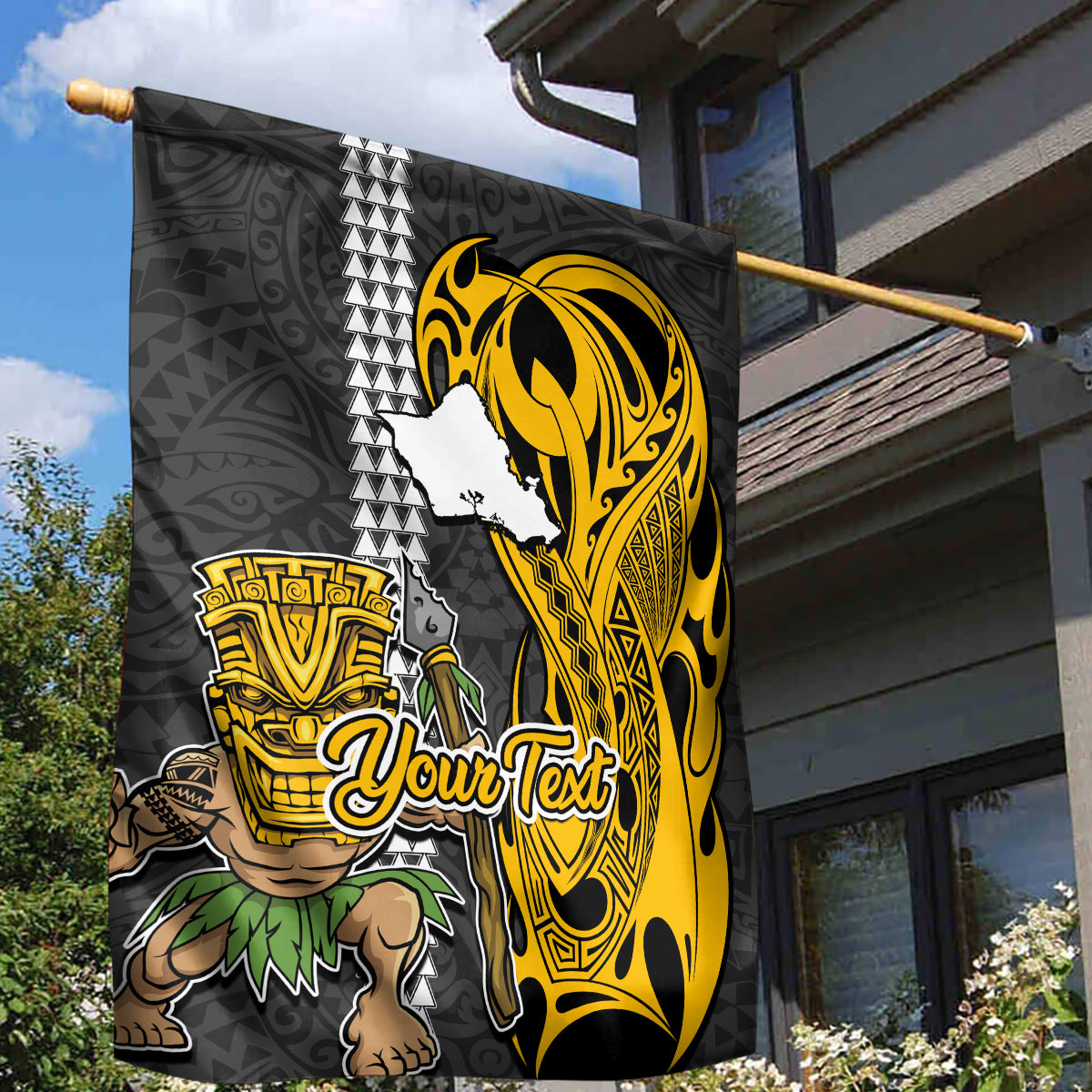 Custom Hawaii Oahu Island Garden Flag Hawaiian Warrior and Kakau Symbols Abstract Tattoo LT03 - Polynesian Pride