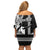 Custom Hawaii Oahu Island Family Matching Off Shoulder Short Dress and Hawaiian Shirt Hawaiian King and Kakau Symbols Abstract Shoulder Tattoo LT03 - Polynesian Pride