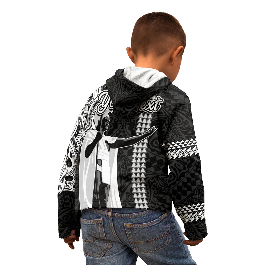 Custom Hawaii Oahu Island Kid Hoodie Hawaiian King and Kakau Symbols Abstract Shoulder Tattoo LT03 - Polynesian Pride