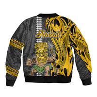 Hawaii Kahoolawe Island Bomber Jacket Hawaiian Warrior and Kakau Symbols Abstract Tattoo LT03 - Polynesian Pride