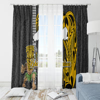 Hawaii Kahoolawe Island Window Curtain Hawaiian Warrior and Kakau Symbols Abstract Tattoo LT03 - Polynesian Pride