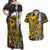 Custom Hawaii Kahoolawe Island Couples Matching Off Shoulder Maxi Dress and Hawaiian Shirt Hawaiian Warrior and Kakau Symbols Abstract Tattoo LT03 Yellow - Polynesian Pride