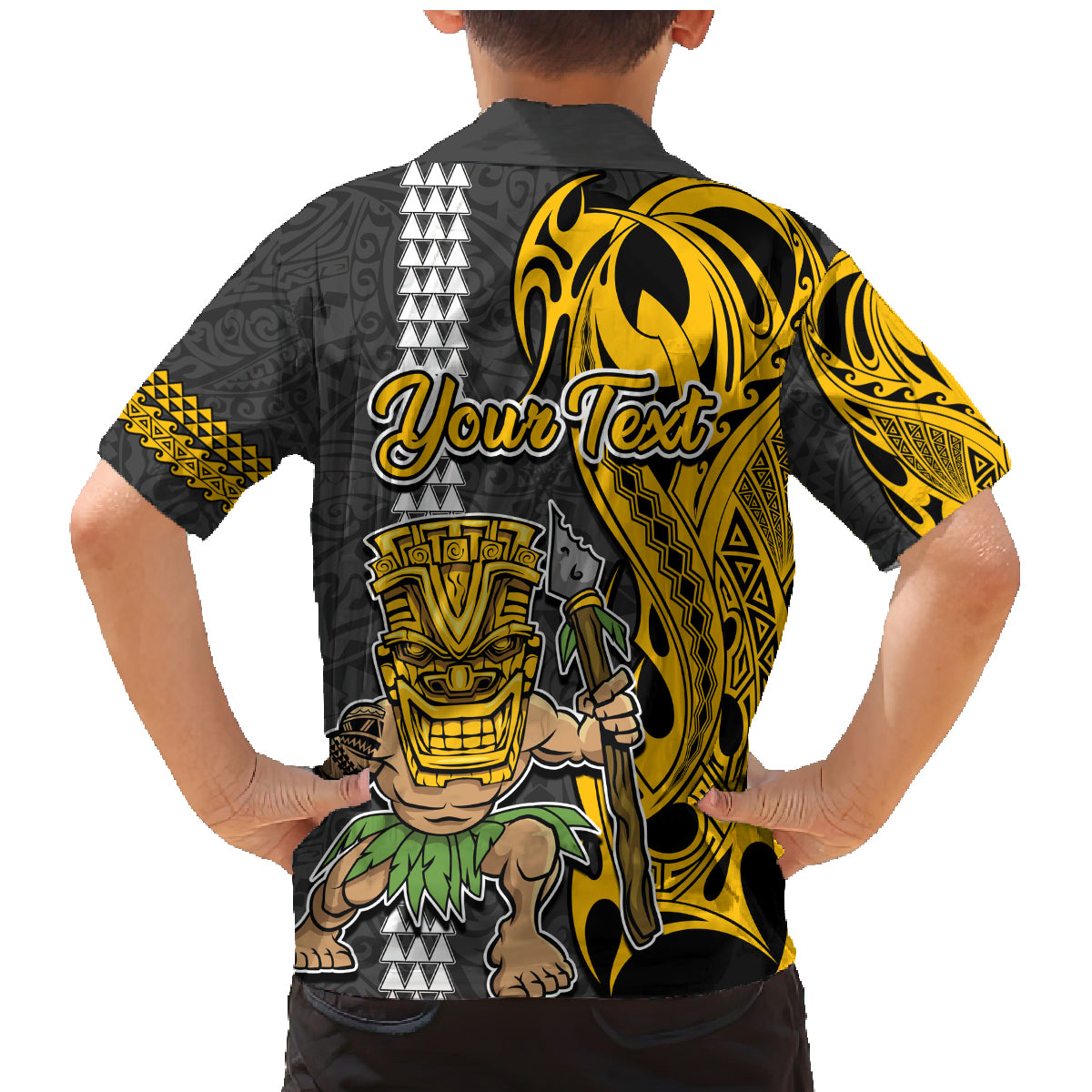 Custom Hawaii Kahoolawe Island Family Matching Mermaid Dress and Hawaiian Shirt Hawaiian Warrior and Kakau Symbols Abstract Tattoo LT03 - Polynesian Pride