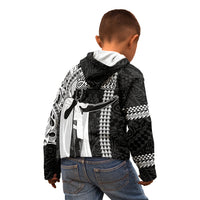 Hawaii Kahoolawe Island Kid Hoodie Hawaiian King and Kakau Symbols Abstract Shoulder Tattoo LT03 - Polynesian Pride