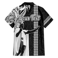 Custom Hawaii Kahoolawe Island Family Matching Off Shoulder Short Dress and Hawaiian Shirt Hawaiian King and Kakau Symbols Abstract Shoulder Tattoo LT03 - Polynesian Pride