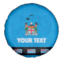 Fiji Merry Christmas Spare Tire Cover Santa Suit Style With Tapa Tribal Pattern