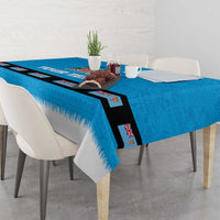 Fiji Merry Christmas Tablecloth Santa Suit Style With Tapa Tribal Pattern