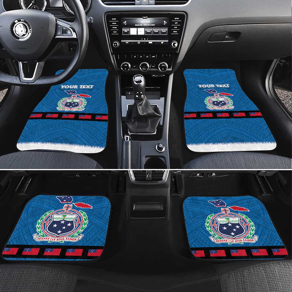 Samoa Merry Christmas Car Mats Santa Suit Style With Tatau Tattoo Pattern